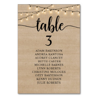 Wedding Dinner, Rustic Kraft, Guests Seating Chart Table Number