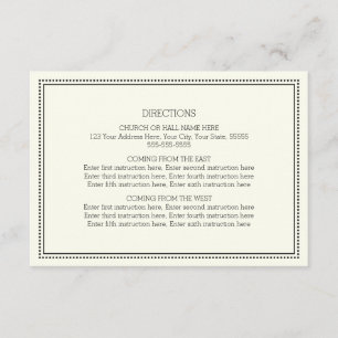 Wedding Direction Cards Black and White Vintage