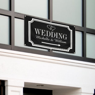 Wedding direction sign banner Personalized signage