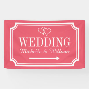 Wedding directional sign banners in custom colours