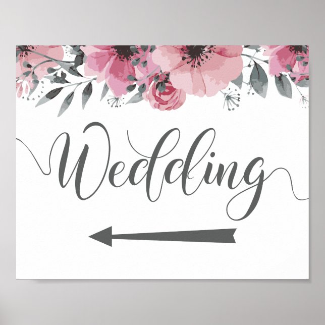 Wedding Directions Sign Left Arrow (Front)