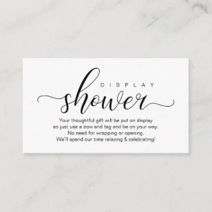 Wedding Display Shower, Modern Romantic Enclosure Card