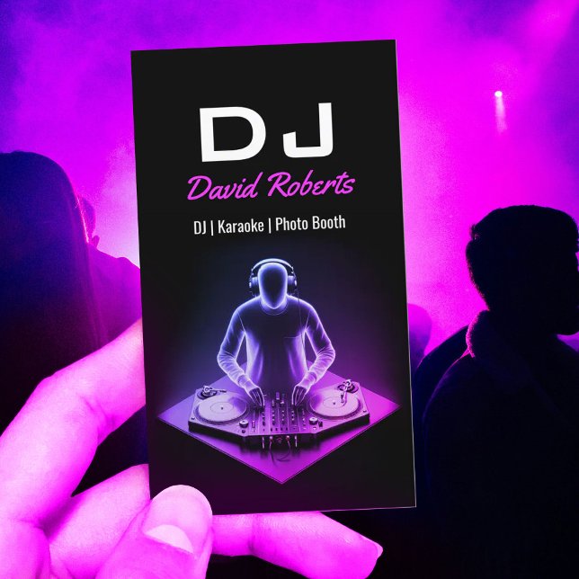 Wedding DJs Karaoke Modern Music Event Business Card (Creator Uploaded)
