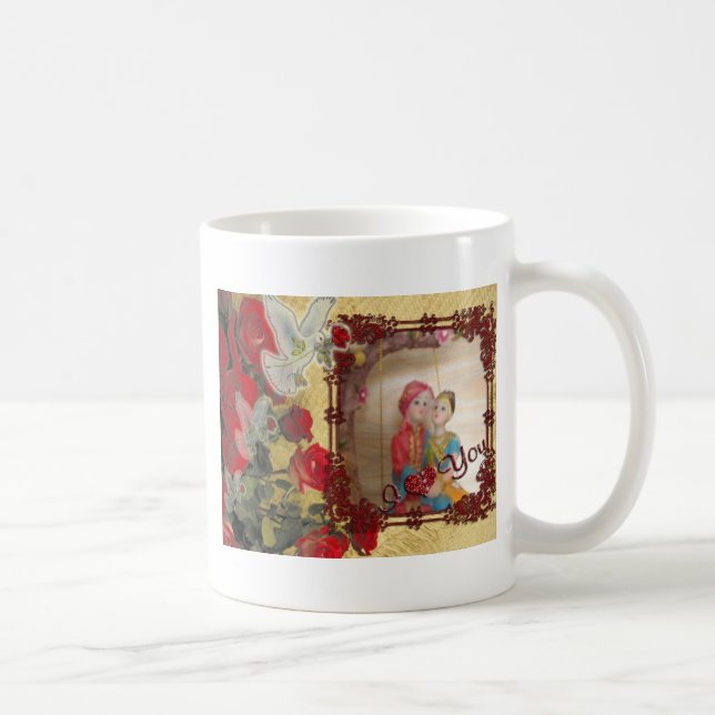 Wedding Doll Portrait Graphic Art Print Coffee Mug (Right)