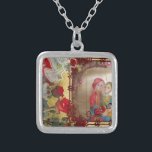 Wedding Doll Portrait Graphic Art Print Silver Plated Necklace<br><div class="desc">Wedding Doll Portrait Graphic Art Print Celebrate Love with Our “Wedding Doll Portrait” Introducing our enchanting “Wedding Doll Portrait Graphic Art Print, ” featuring beautifully illustrated South Asian bride and groom dolls. This charming artwork is set against a colourful backdrop, framed by vibrant red roses and complemented by a soft...</div>