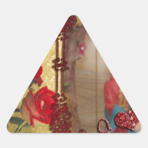 Wedding Doll Portrait Graphic Art Print Triangle Sticker