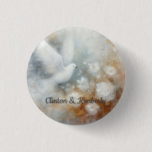 Wedding Dove Floral Button - Customizable