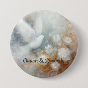 Wedding Dove Floral Button - Customizable