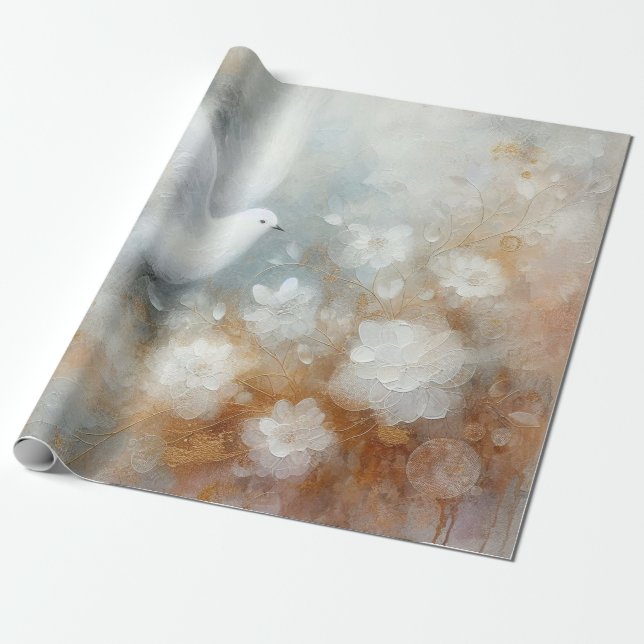 Wedding Dove Wrapping Paper (Unrolled)