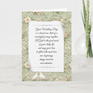 Wedding Doves and Ribbons Congratulations Card