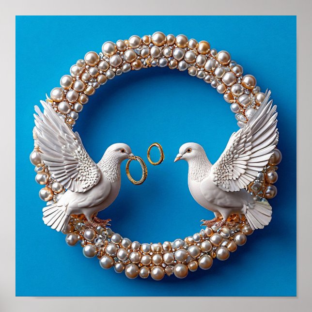 Wedding doves Art Poster (Front)