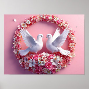 Wedding doves Art Poster