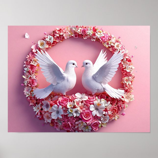 Wedding doves Art Poster (Front)