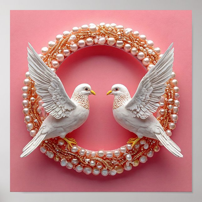 Wedding doves Art Poster (Front)