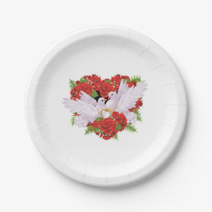 Wedding Doves Paper Plates