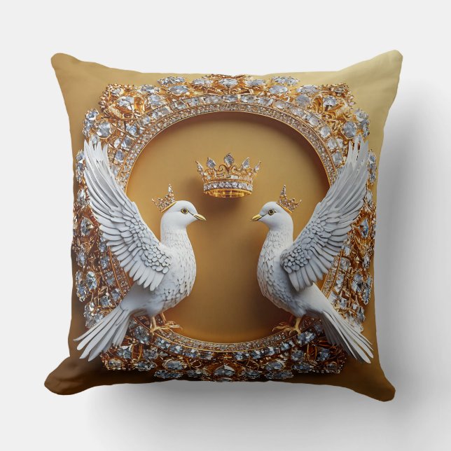 Wedding Doves Throw Pillow (Front)