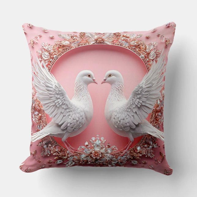 Wedding Doves Throw Pillow (Front)