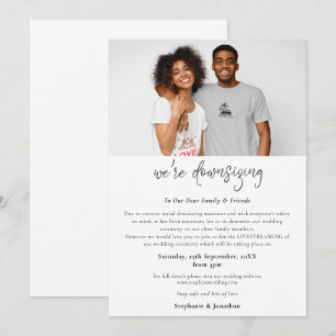 Wedding Downsizing Photo Script Modern Announcement