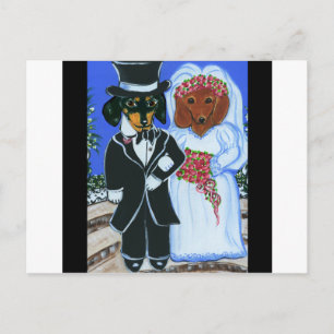Wedding Doxies Postcard