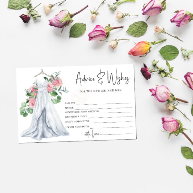 Wedding dress - advice and wishes bridal shower stationery (Creator Uploaded)