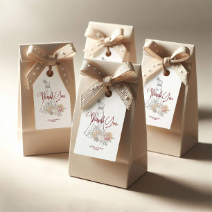Wedding Dress Autumn Bridal Shower Thank You Gift Tags