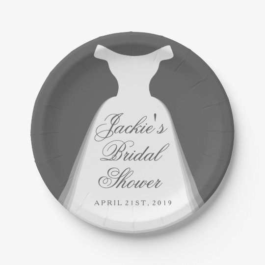 Wedding Dress Bridal Shower Paper Plate