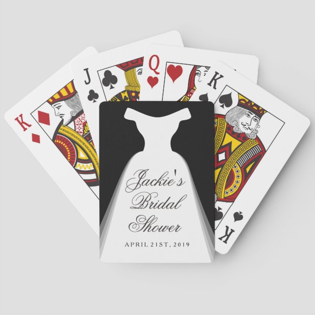 Wedding Dress Bridal Shower Playing Cards (Back)