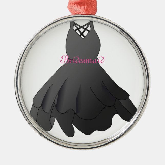 Wedding Dress Bridesmaid Christmas Ornament (Front)