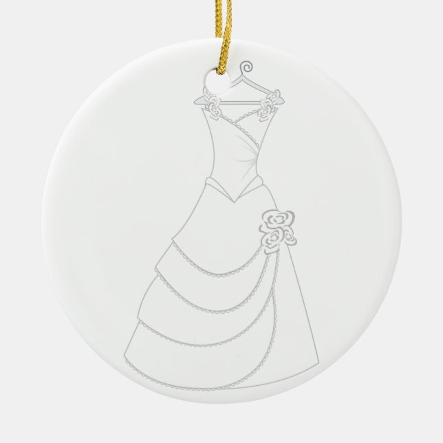 Wedding Dress Ceramic Ornament (Front)