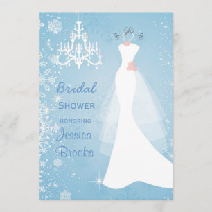 Wedding dress Chandelier  Bridal shower Invitation