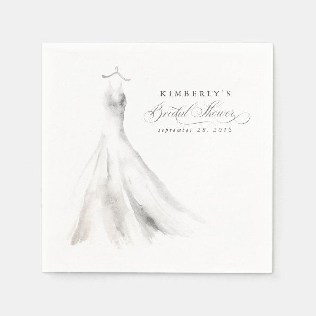 Wedding Dress Dreamy Elegant Boho Napkin (Front)