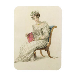 Wedding dress, fashion plate from Ackermann's Repo Magnet