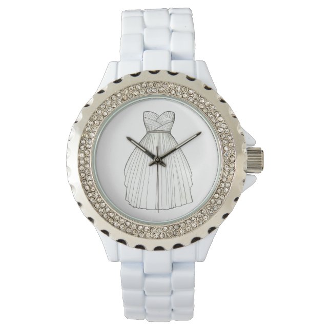 Wedding Dress Gown Bride Bridal Shower Watch (Front)