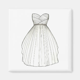 Wedding Dress Gown Bride to Be Bridal Shower Magnet