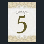 Wedding Dress Mandala Table Number Cards<br><div class="desc">For wedding receptions and other special occasions. The front of this card by Janusian Gallery features the table number against a light printed background. The reverse features an elegant, detailed mandala, made from a photograph of wedding dress embroidery. To customize, change the number to one of your table numbers and...</div>