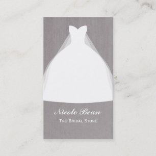 Wedding Dress Modern Glamour Bridal Chic Business Card