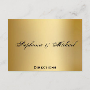 Wedding Dress On The Beach Gold Directions Card