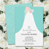 Wedding Dress on Turquoise Bridal Shower