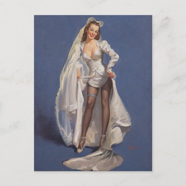 Wedding Dress Pin Up Postcard (Front)