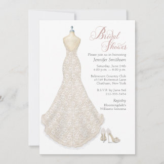 Wedding Dress with Shoes Bridal Shower Invitation