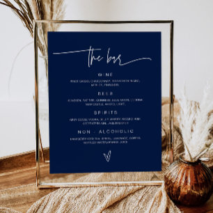 Wedding Drink Menu Bar Sign Reception Poster G400