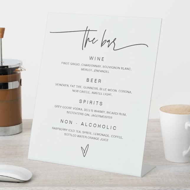 Wedding Drink Menu Bar Sign Reception Table G400 (In SItu)