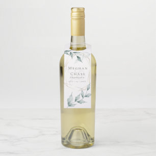 Wedding Drink Tags    Greyed Jade Green Botanical