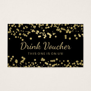 Wedding Drink Voucher Gold Foil Confetti
