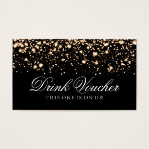 Wedding Drink Voucher Gold Midnight Glam