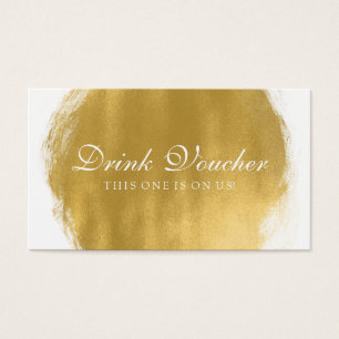 Wedding Drink Voucher Gold Paint Look