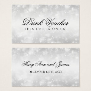 Wedding Drink Voucher Silver Shimmer Lights