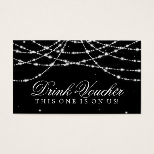 Wedding Drink Voucher Sparkling String Black