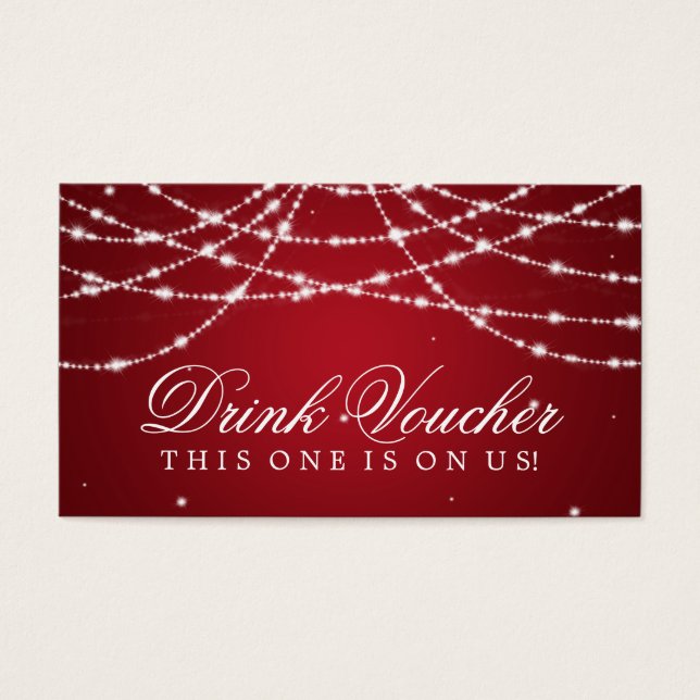 Wedding Drink Voucher Sparkling String Red (Front)