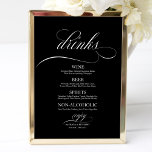 Wedding Drinks Bar Menu Sign Black And White<br><div class="desc">A simple chic calligraphy wedding drinks bar menu sign. I do offer a free customisation service,  if you have any questions or special requests,  please feel free t</div>